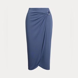 NWT Ralph Lauren Blue Midi Skirt SZ S